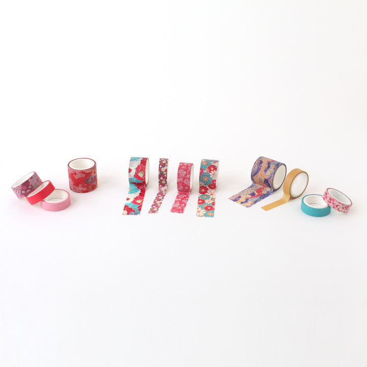 Coffret de 12 masking tapes aux motifs et tailles variés - Rouge