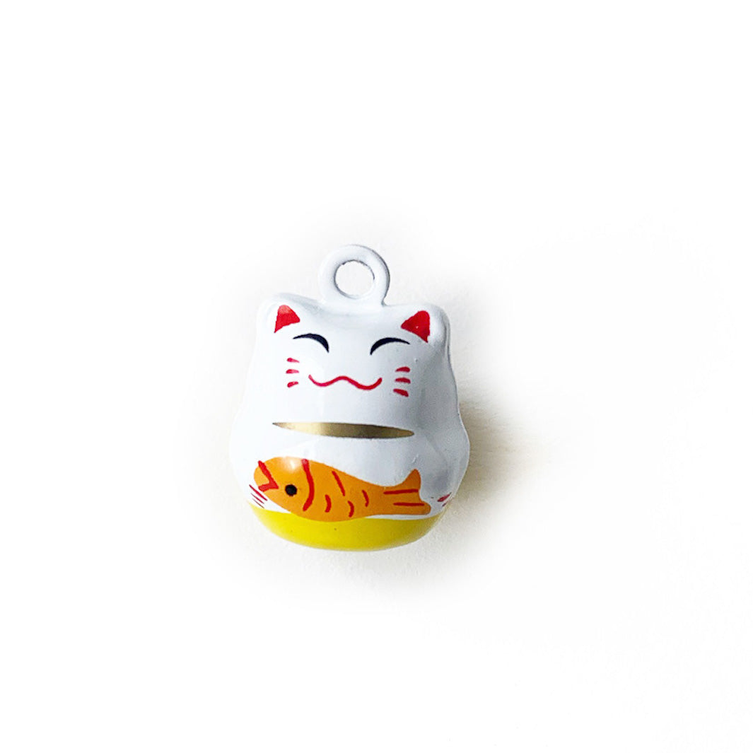 Grelot - Maneki-neko Poisson - Blanc, Orange et Jaune