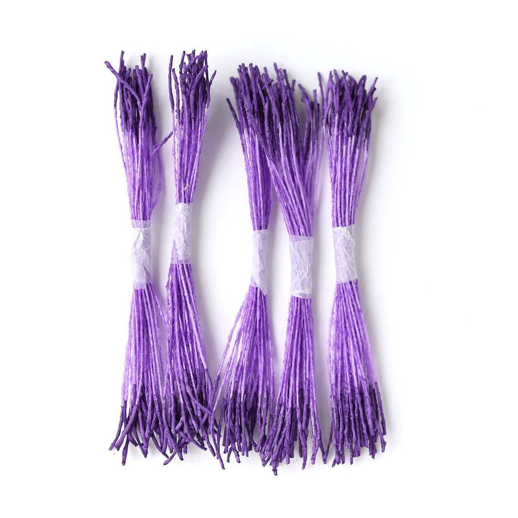 Lot de 5 Grands Fagots de Pistils de Fleurs - Violet - 1037