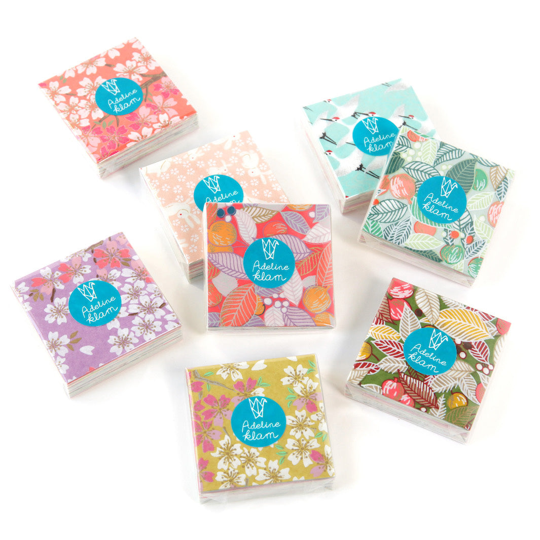 100 Papiers Origami - 6 x 6 cm - Motifs Variés - Spring