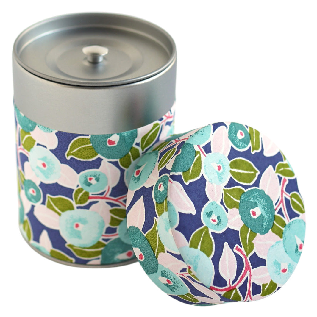 Papier Japonais - Camélias - Violet Foncé, Vert d'Eau, Rose Pâle et Fuchsia - M801
