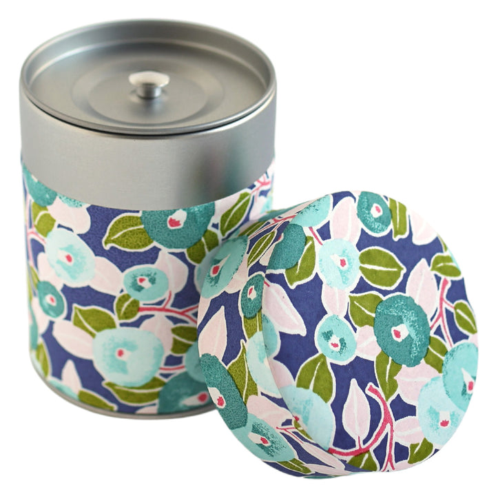 Papier Japonais - Camélias - Violet Foncé, Vert d'Eau, Rose Pâle et Fuchsia - M801