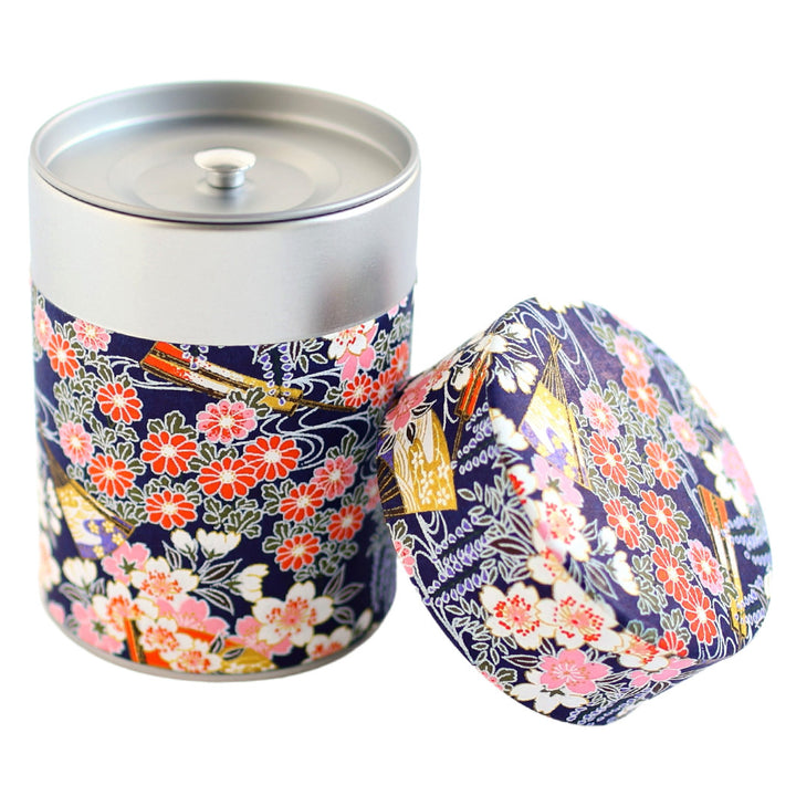 Papier Japonais - Fleurs de Cerisier, Chrysanthèmes, Glycines et Éventails - Violet Foncé, Rose, Blanc et Rouge - M908