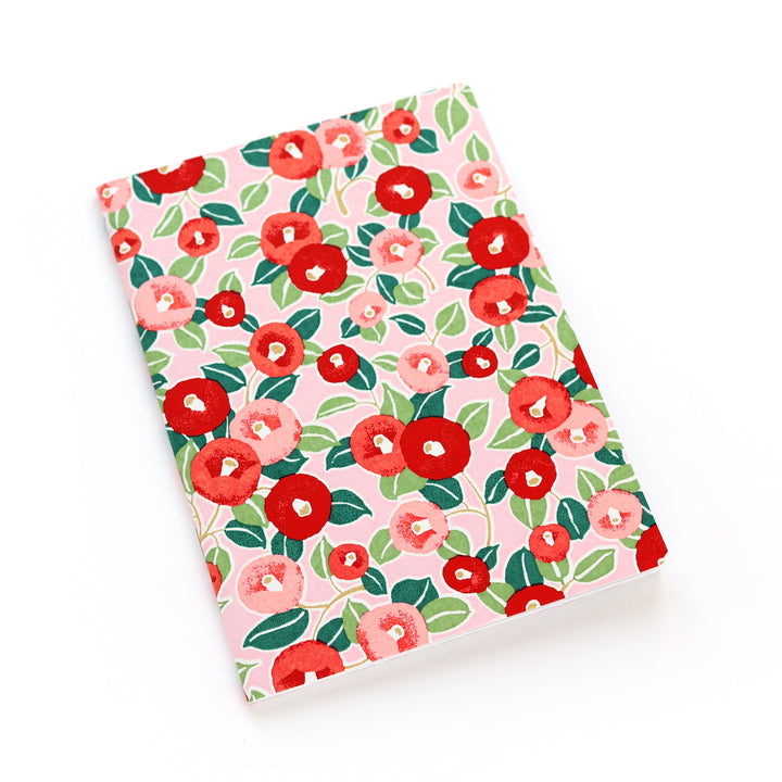 Papier Japonais - Camélias - Rouge, Rose et Vert - M722