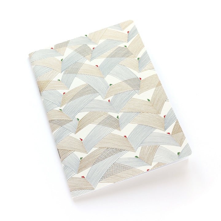 Carnet Papier Japonais - Épines de Pin - Or, Argent et Blanc Cassé - M913