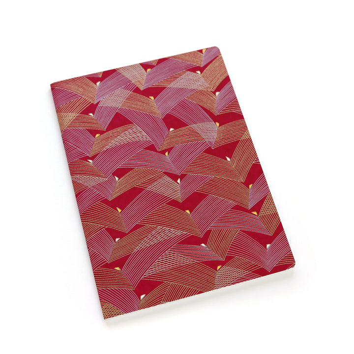 Carnet Papier Japonais - Épines de Pin - Magenta, Argent et Or - M940