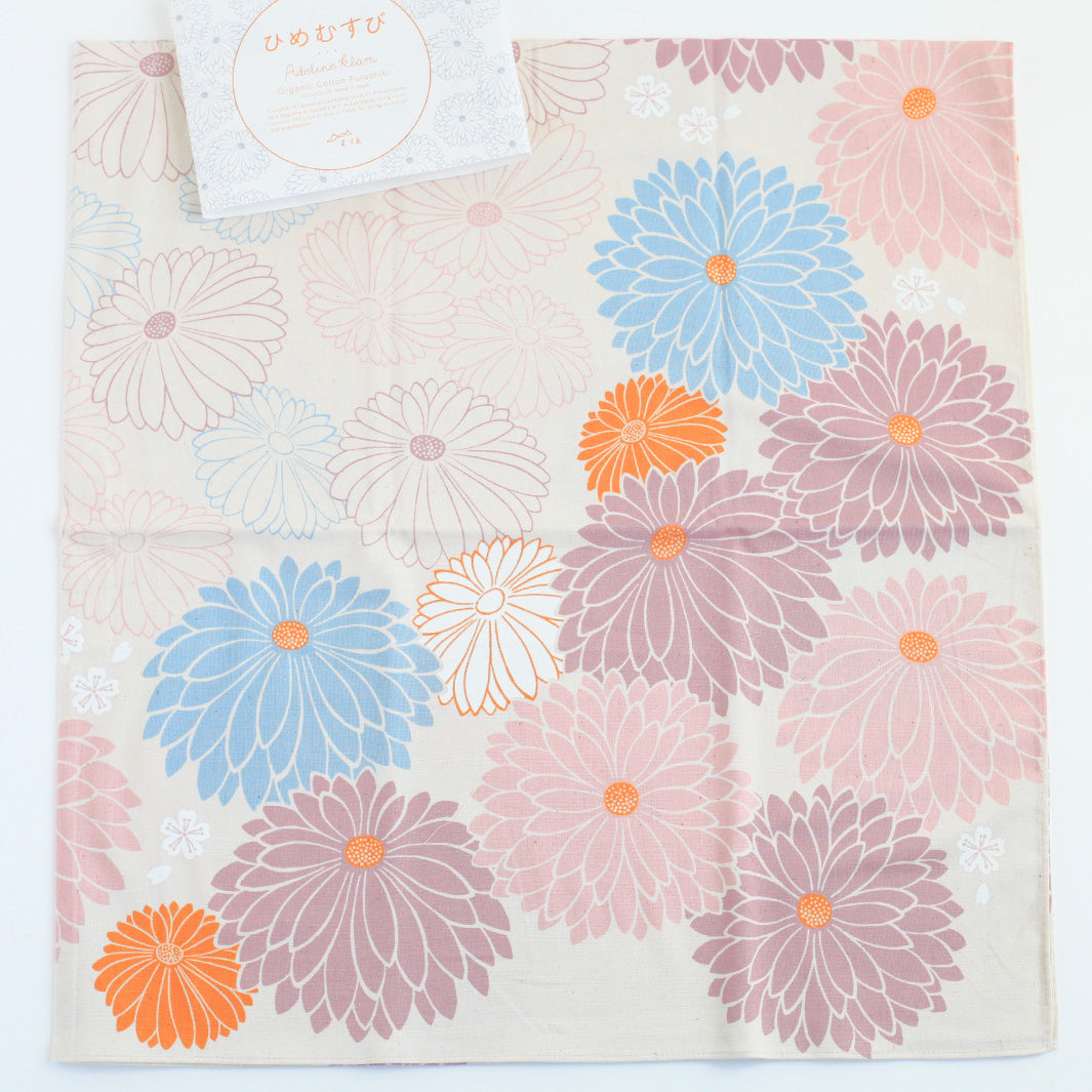 Furoshiki - Chrysanthèmes - Mauve - Adeline Klam - 100x100cm