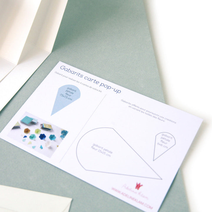 Kit Cartes Pop-Up - Bleu Gris, Rouge Orangé et Corail - Mont Kita - T5