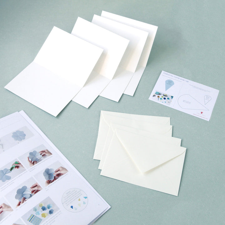 Kit Cartes Pop-Up - Bleu Gris, Rouge Orangé et Corail - Mont Kita - T5