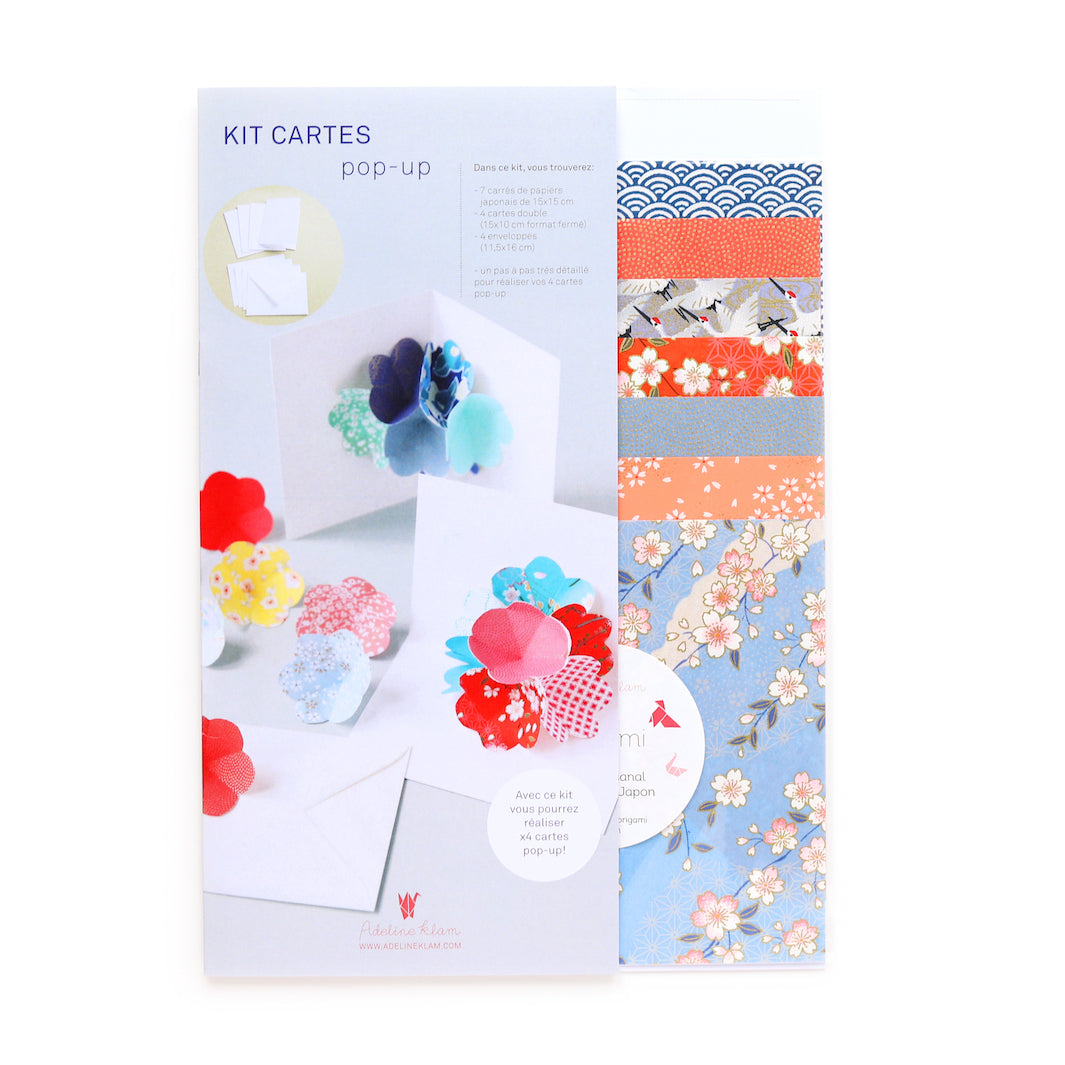 Kit Cartes Pop-Up - Bleu Gris, Rouge Orangé et Corail - Mont Kita - T5