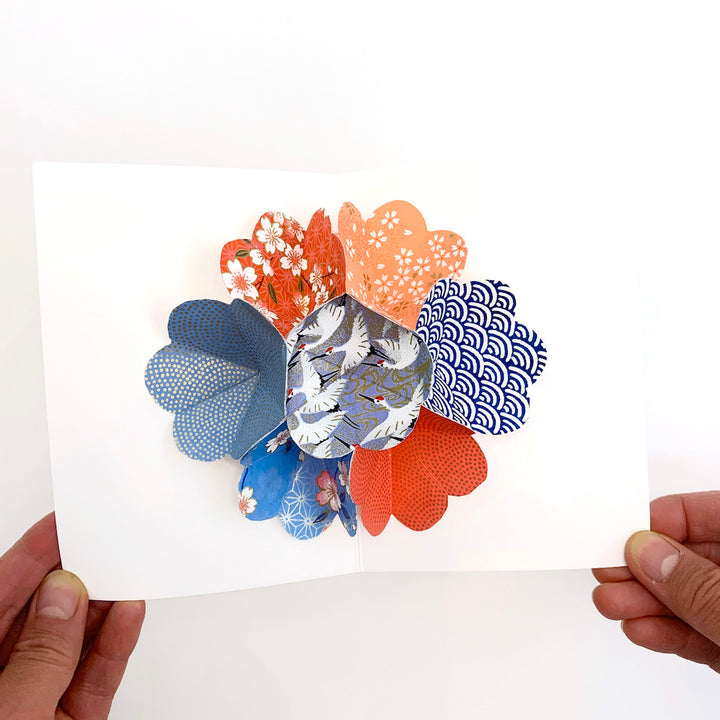Kit Cartes Pop-Up - Bleu Gris, Rouge Orangé et Corail - Mont Kita - T5