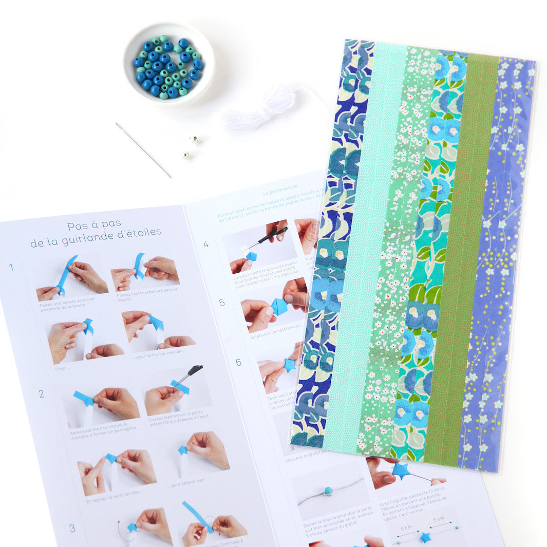 Kit Guirlande d'Étoiles en origami - Nymphéa