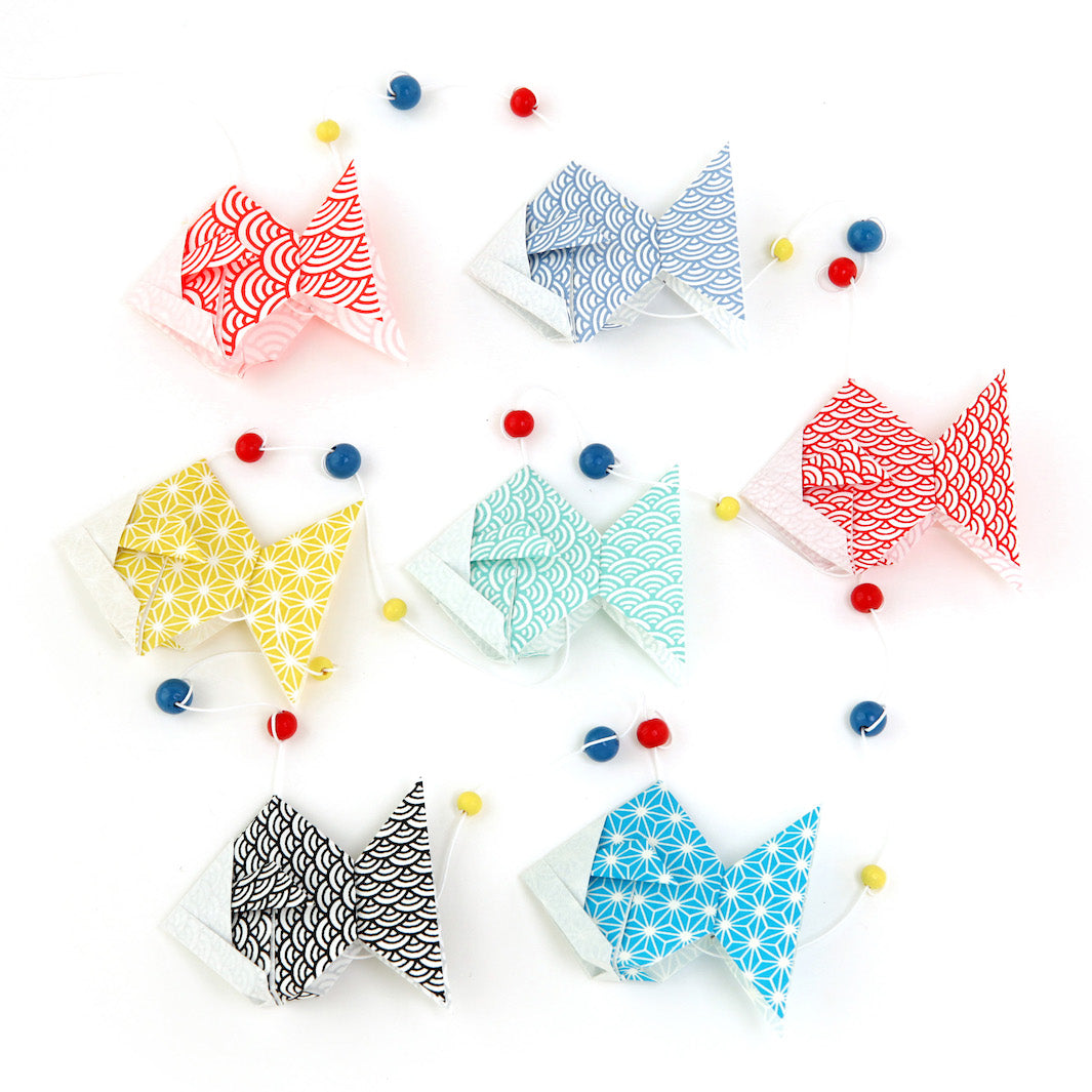 Kit Guirlande de Poissons en origami - Multicolore Graphique