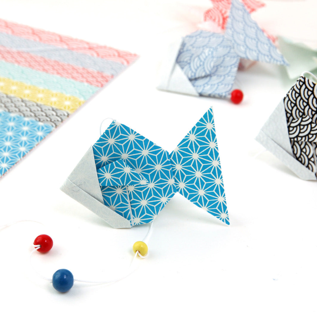 Kit Guirlande de Poissons en origami - Multicolore Graphique