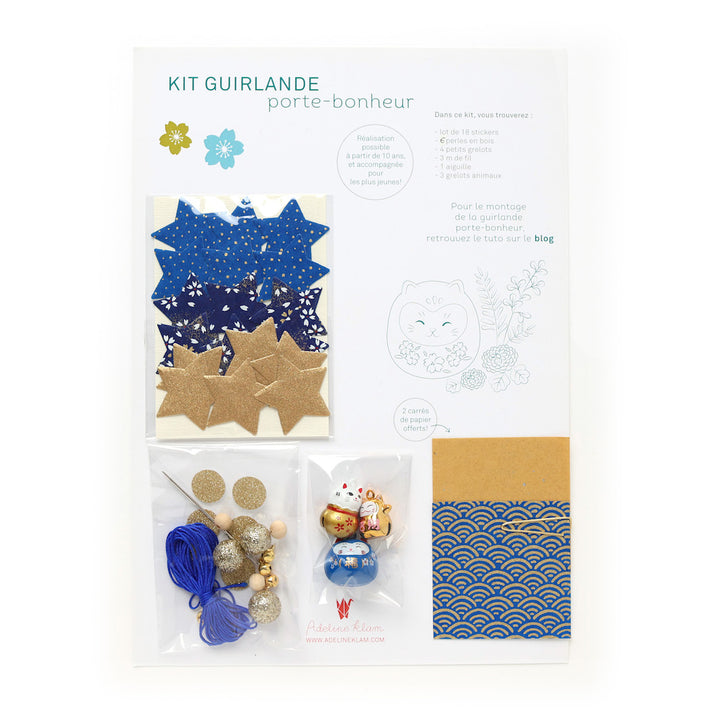 Kit Guirlande Porte-Bonheur - Bleu Nuit, Violet et Or - Céleste - E1