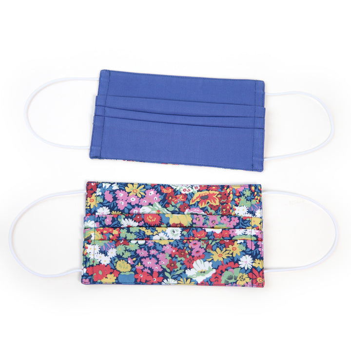 Masque en Tissus Japonais - Fleuris - Jaune, Rose, Rouge, Vert et Bleu