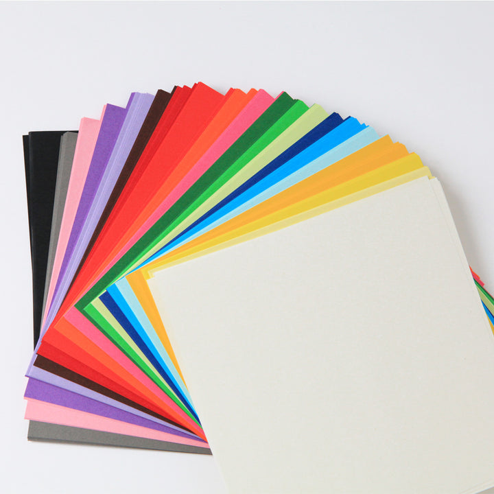 200 Papiers Origami Unis - 10 x 10 cm - 20 couleurs basiques