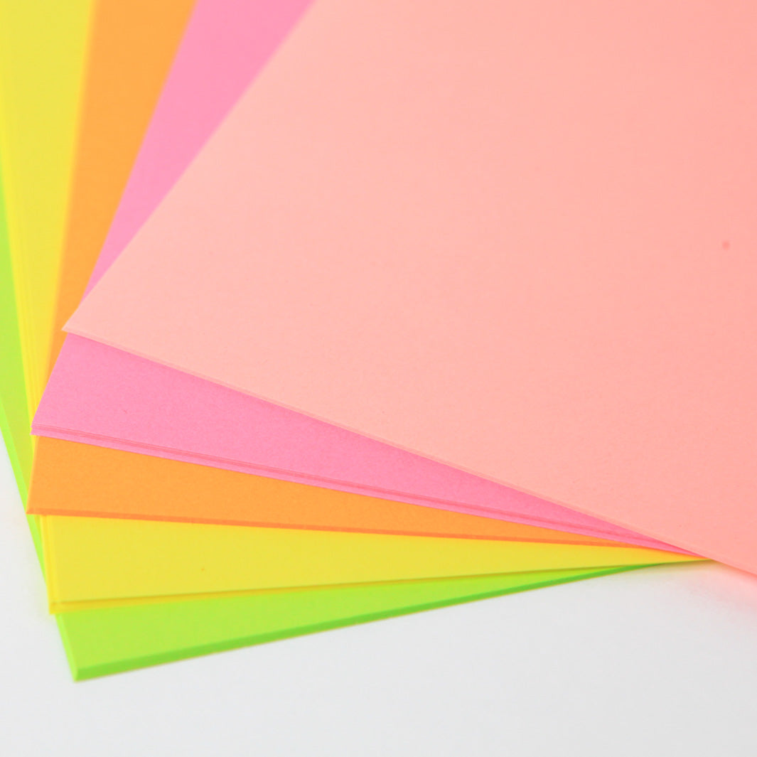 50 Papiers Origami Unis - 15 x 15 cm - 5 couleurs fluo