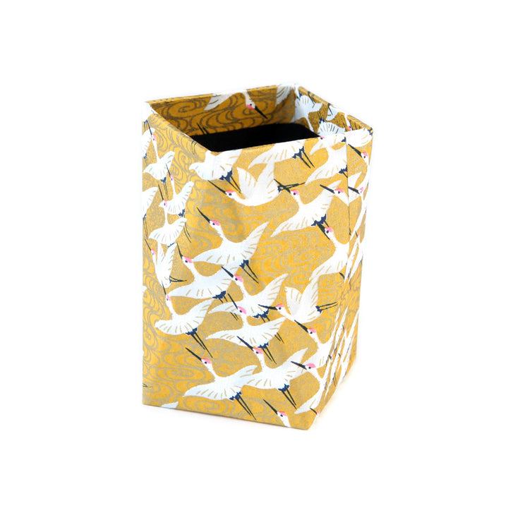 Pot à Crayons Prisme - Envolée de Grues - Jaune Moutarde - M930