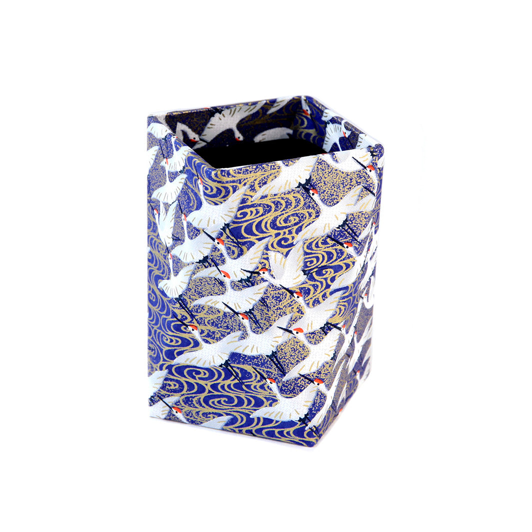 Pot à Crayons Prisme - Envolée de Grues - Bleu Nuit - M933