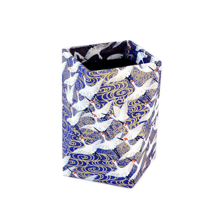 Pot à Crayons Prisme - Envolée de Grues - Bleu Nuit - M933