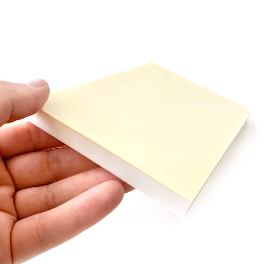 Bloc de Gomme à Graver Japonaise Seed - Bicolore, Jaune Pâle et Blanc