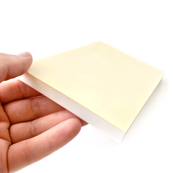 Bloc de Gomme à Graver Japonaise Seed - Bicolore, Jaune Pâle et Blanc