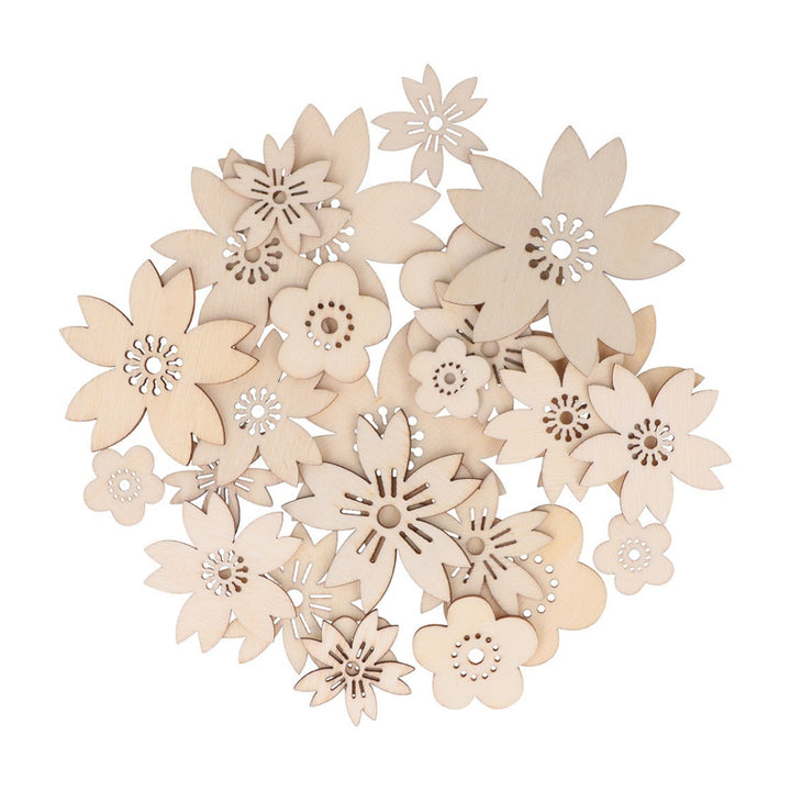 Lot de 30 fleurs de cerisier et prunier en bois
