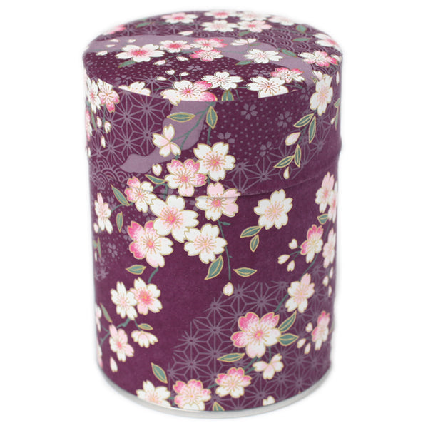 Boîte à thé - Fleurs de cerisier et Motifs variés - Mauve - M383