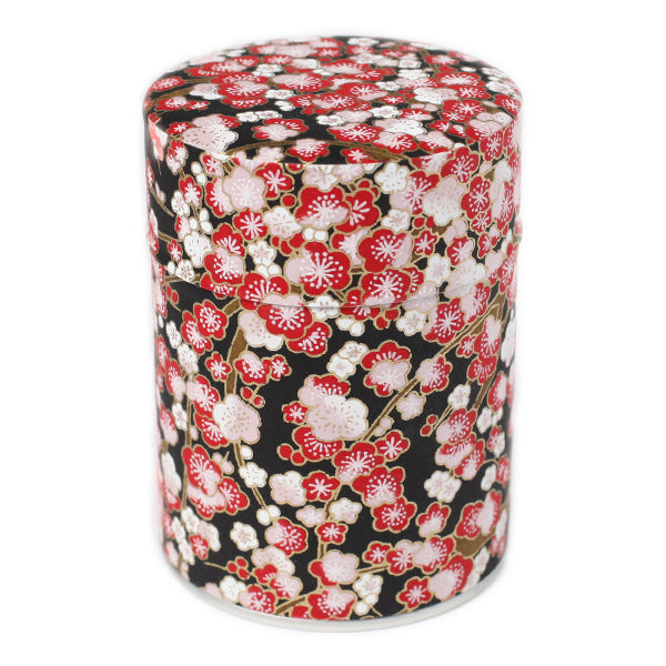 Boîte à thé - Fleurs de prunier - Rouge et Noir - M447