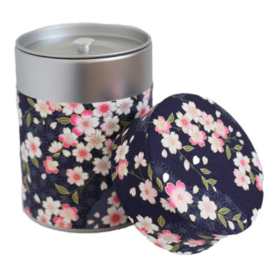 Boîte à thé japonaise Fleurs de cerisier et Motifs variés Violet foncé - M734