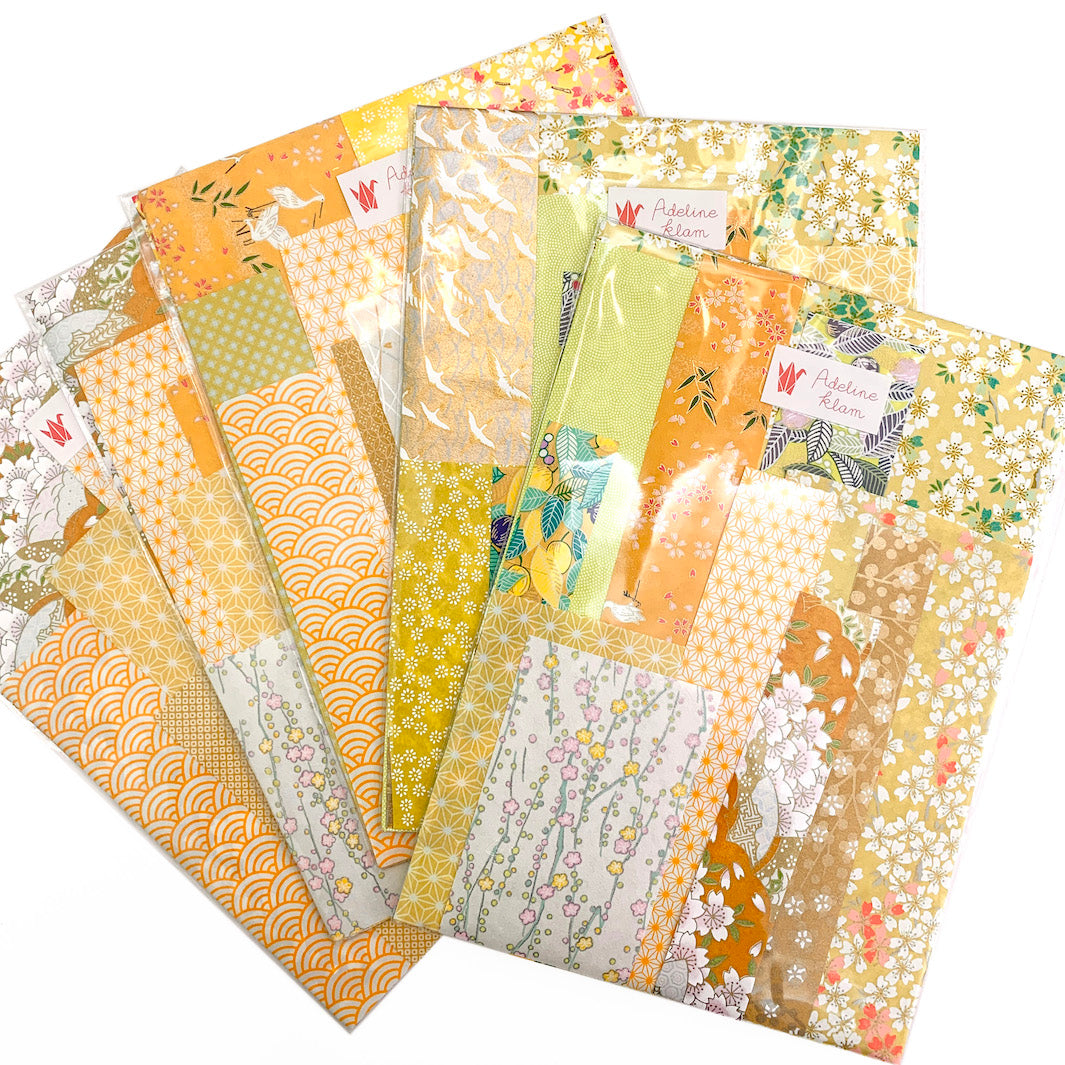 Pochette Surprise - Chutes de Papiers Japonais - Jaune, Orange