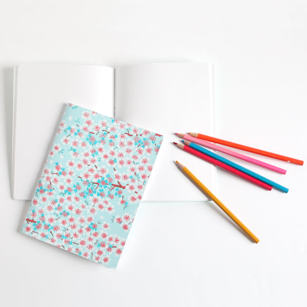 Carnet de notes - Fleurs de Cerisier - Bleu Ciel - M580