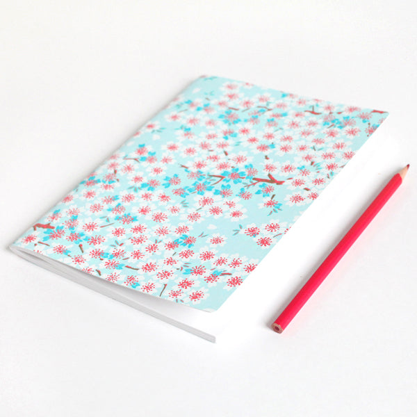 Carnet de notes - Fleurs de Cerisier - Bleu Ciel - M580