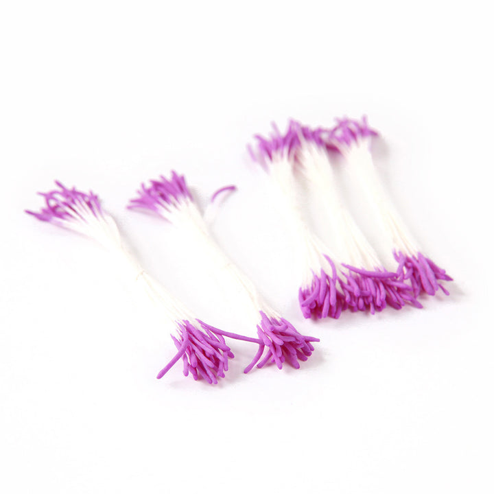Lot de 5 fagots de pistils de fleurs - Blanc & Pointes Longues Mauves - 601