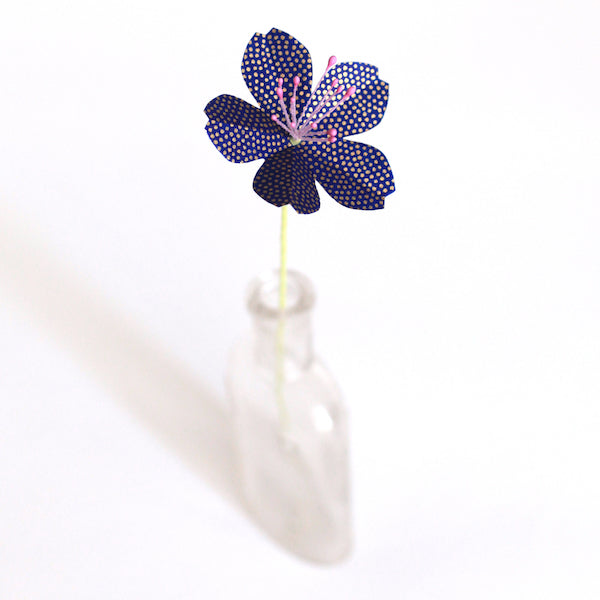 Papier Japonais - Samekomon - Bleu outre-mer et or - M635-Papier japonais-AdelineKlam
