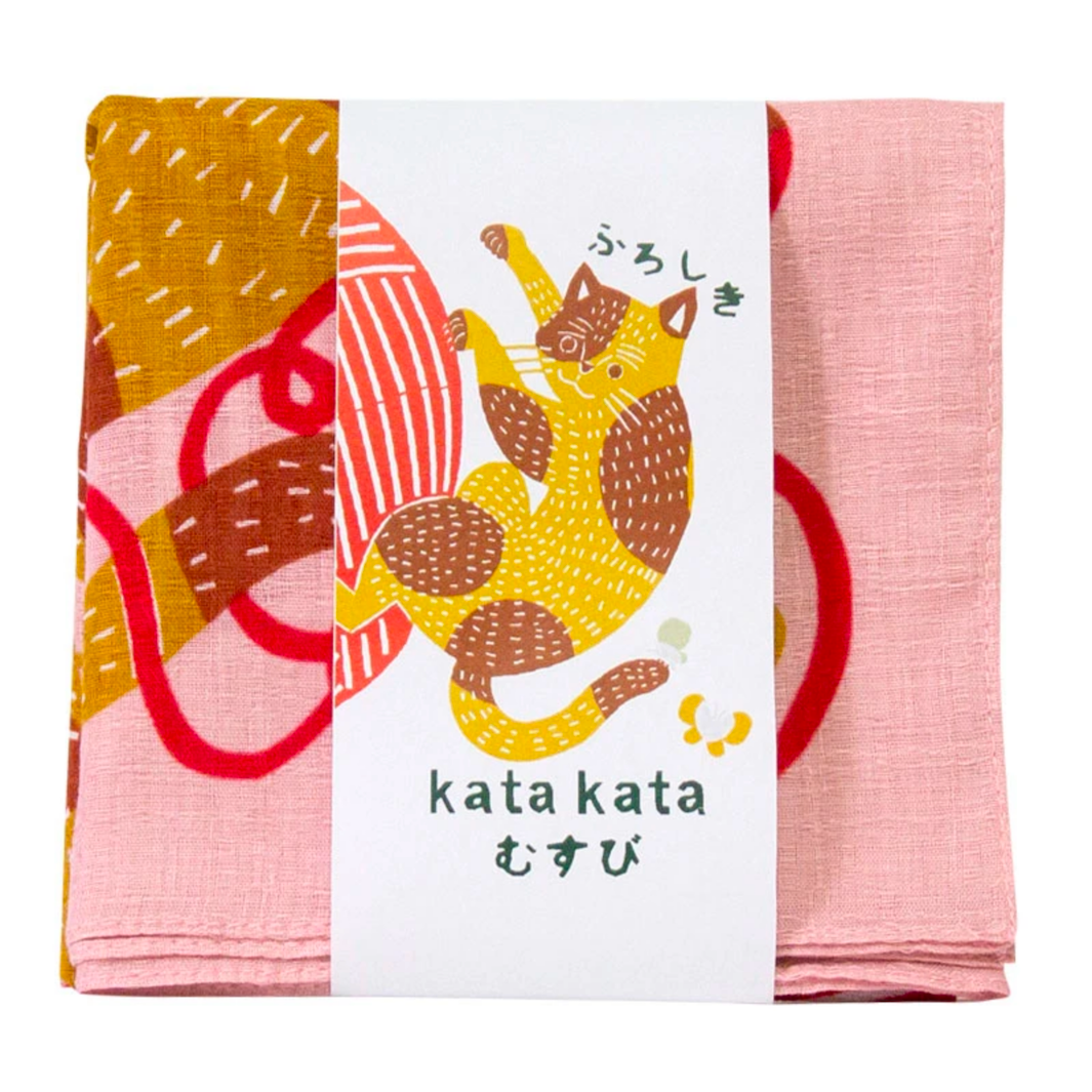 Furoshiki - Chats & Pelotes - Rose - Kata Kata - 50x50cm