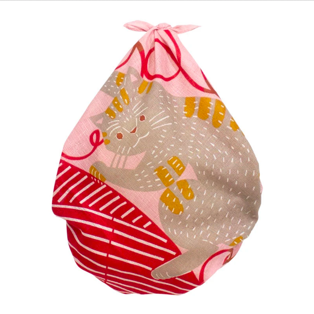 Furoshiki - Chats & Pelotes - Rose - Kata Kata - 50x50cm