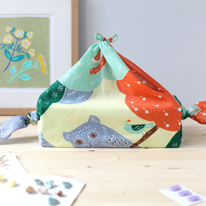 Furoshiki - Chouettes - Vert - Kata Kata - 50x50cm