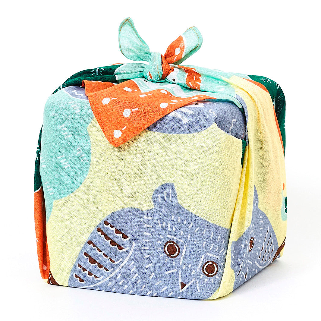 Furoshiki - Chouettes - Vert - Kata Kata - 50x50cm