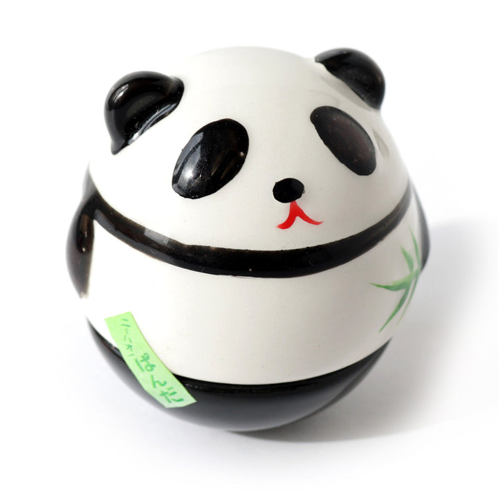 Gros Culbuto Japonais en Céramique - Panda - Noir et Blanc