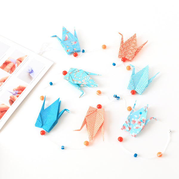 Kit Guirlande de Grues en origami - Bleu Orange - T