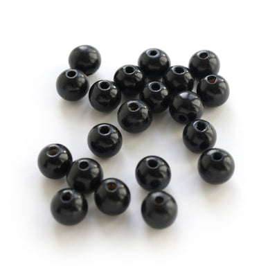 lot de 20 perles en bois de 11mm de diamètre de couleur noire