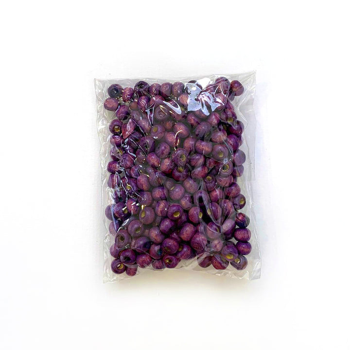 Lot de 20g de perles en bois - Violet - 6mm