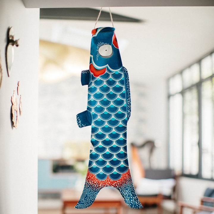 Koinobori Madame Mo - Bleu Océan - S