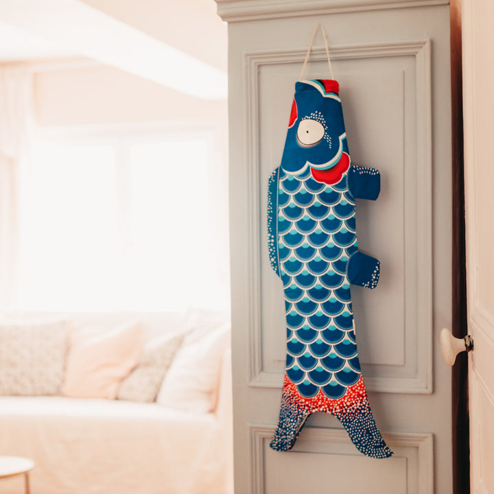 Koinobori Madame Mo - Bleu Océan - S