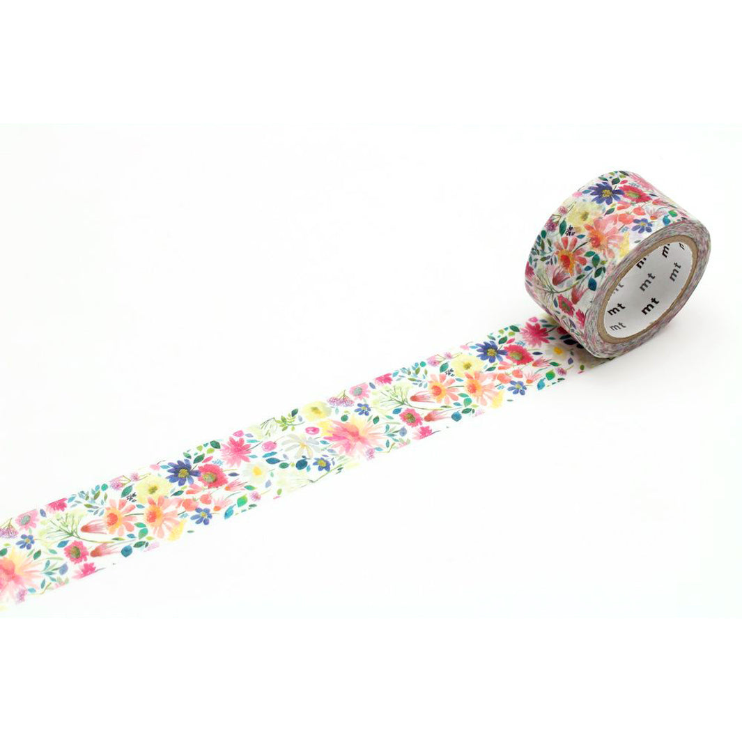 Masking Tape - Fleurs Aquarelle, Bluebellgray - Multicolore