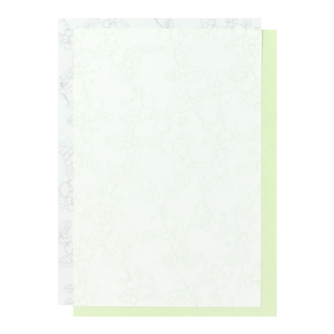Bloc de 18 Papiers à Lettres - Lierres, Camomilles et Symphorines - 17,7 x 25cm (B5)