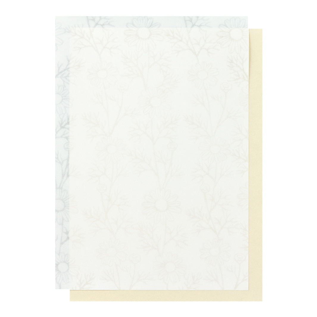 Bloc de 18 Papiers à Lettres - Lierres, Camomilles et Symphorines - 17,7 x 25cm (B5)