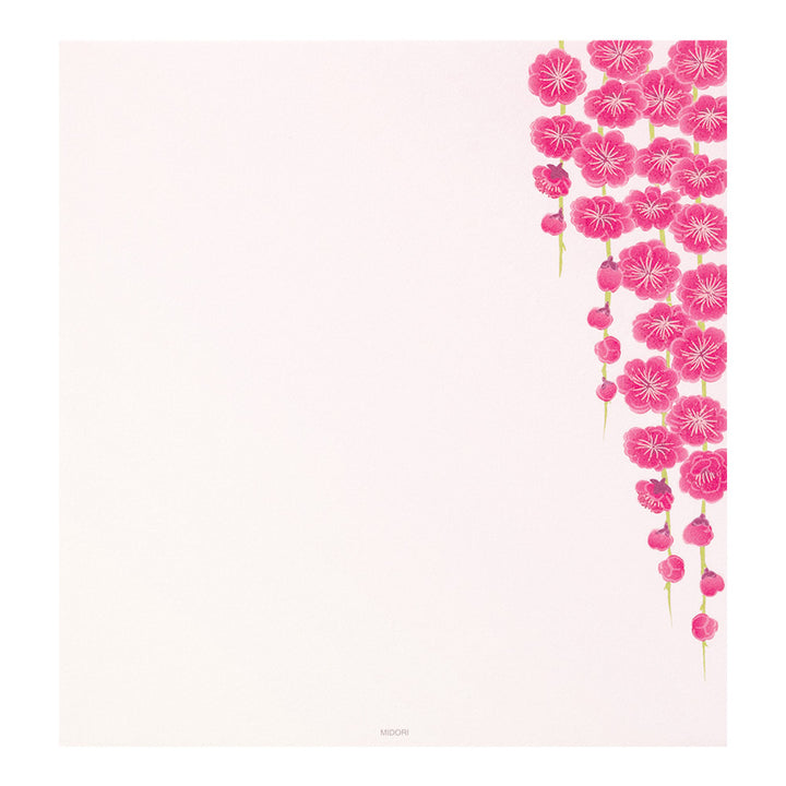 Bloc de 16 Papiers à Lettres - Fleurs de Prunier - 16,8 x 17,8cm